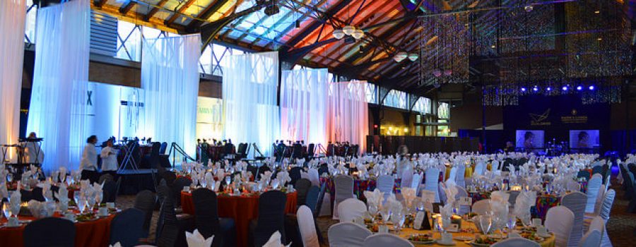 Celebrate your non-profit and corporate gala, dinner, or banquet in style with specialty linen, draping, lighting, and place settings.